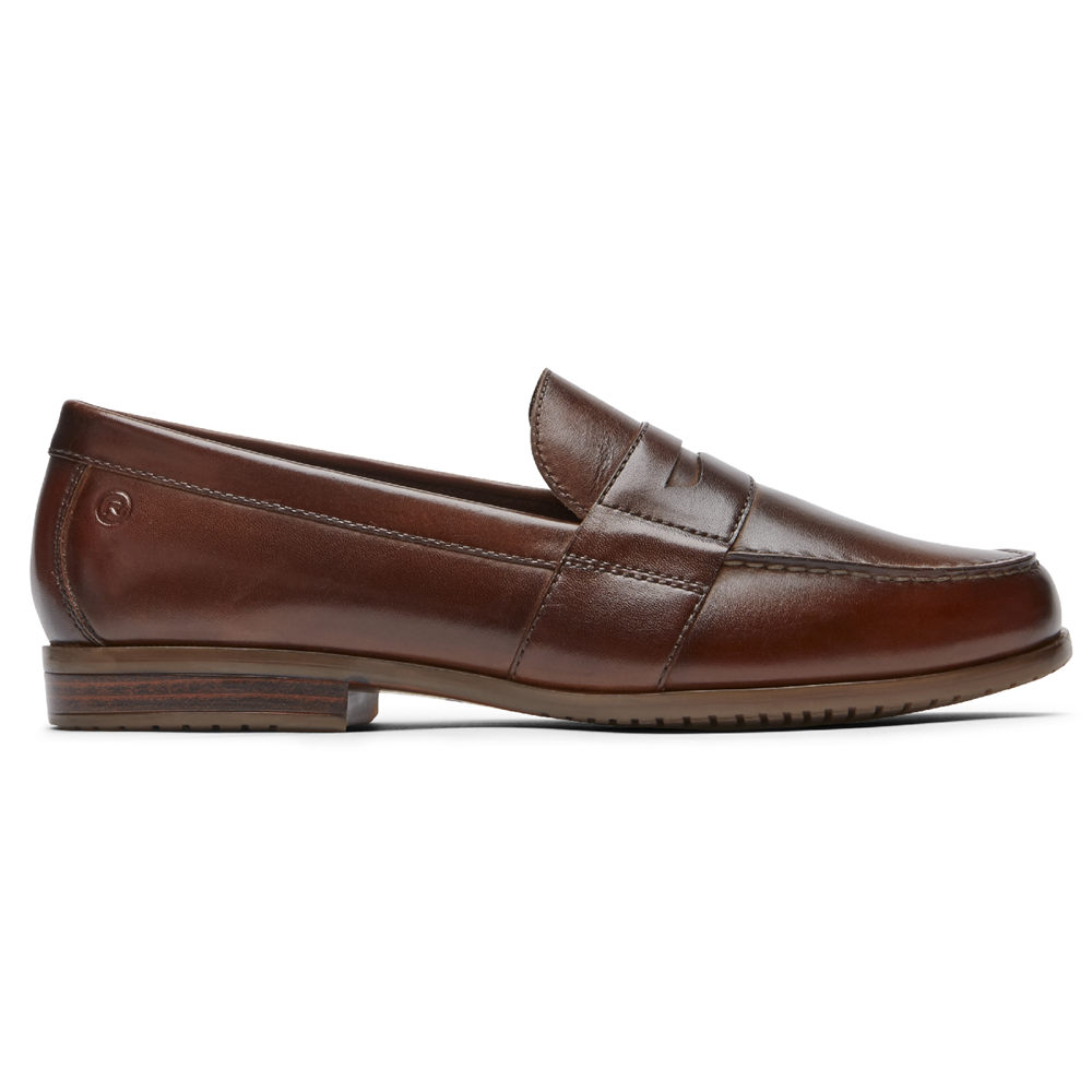 Rockport Mens Loafers Brown - Classic Lite 2 Penny - UK 724-MYZVWK